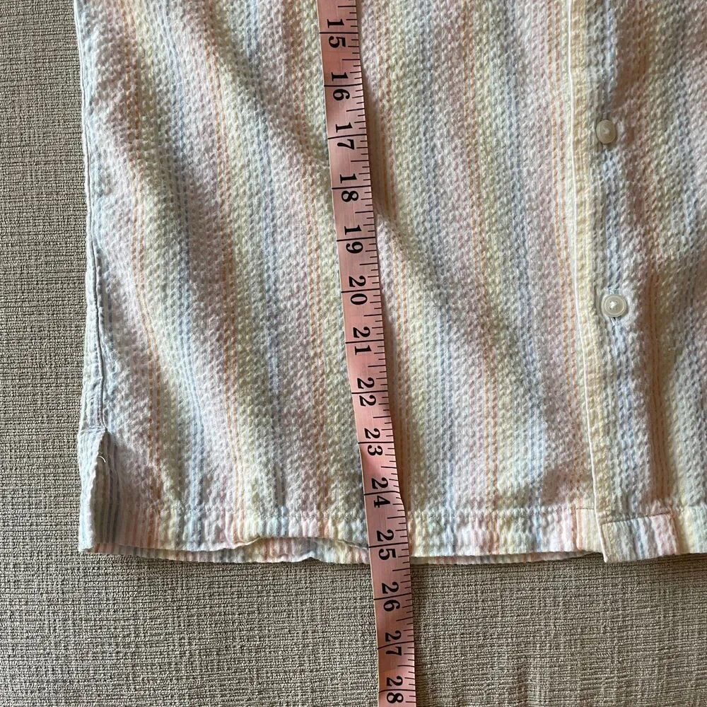 Abercrombie Seersucker Pride Rainbow Pastel Stripe Button Down Shirt, size XS - Picture 8 of 8